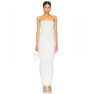 REVOLVE ALL THE WAYS Jolie Maxi Dress Ivory Strapless Ribbed Bodycon 📐Large NWT